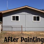 After a heavy prime coat and two coats paint this siding is looking good as new.