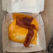 A sad Bacon Egg Cheese Biscuit