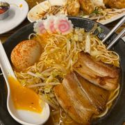 "JIRO" ramen... can see the layer of oil in the spoon