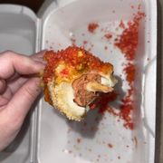 Korean corn dog half cheese half dog