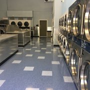 Plenty of folding tables and laundry carts