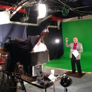 Prepping for a training video against our floor to ceiling green screen at our Chico studio.