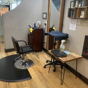 Work Station in the Cutting Room Salon.