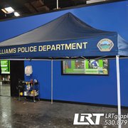 LRT Graphics did this custom pop up tent for Williams Police Department. near Chico, CA! This is perfect for your next event.
