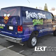 This is a full-color vinyl vehicle wrap that we did for Fifth Sun/Angry Birds. What a great advertising tool!