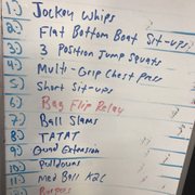 Example of a strength and conditioning workout. ALWAYS different