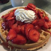 Strawberry waffle was amazing! I had to take more than half of it to go.
