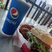 1/2 lb. Bacon Cheeseburger Combo w/ Onion Rings