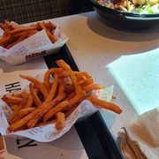 Fries are sagging because they are soggy, tasted wet, squishy.
