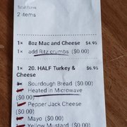My receipt