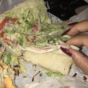 Pretty disappointed that it's mostly bread with one sliver of turkey and one sliver of ham.