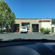 Parked in the shade while waiting for an oil change.