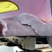A broken bumper