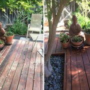 Deck staining - Before and After
