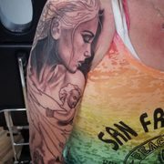 Portrait tattoo, angel tattoo