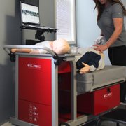 Adult ventilation on Voice-Assisted Manikin Station in office.
