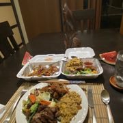 a plate of food on a table
