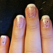 Gel french tip manicure by Michelle.