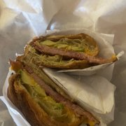 two sandwiches in a basket