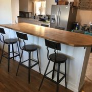 Custom island surround and knotty alder countertop.