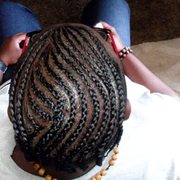 Natural hair cornrows