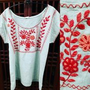 New tops for spring 2018. Hand-embroidered cotton!