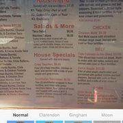 a menu for hot air balloons