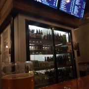 a beer in a glass