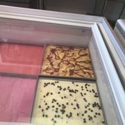 three different flavors of ice cream