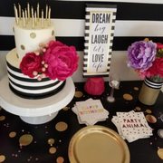 Final setup of the cake, I added the flowers to it myself.
