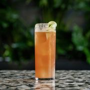 a glass of roselle cocktail