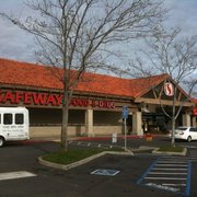 the entrance to a safeway food store