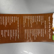 the menu for the dessert