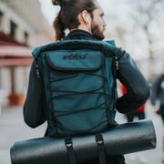 The Chico Rolltop Pro. Large, durable backpack with two functional pockets, interal organizers, front elastic shock cord, lower carry straps