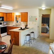Inside a model unit of 1661 Forest Avenue Apartments
