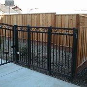 Simple gate and fence w/scroll top