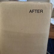 A little before and after on cream couch.