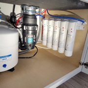 New 5 stage Reverse Osmosis drinking water installation. Equipment from Pentair Water treatment.
