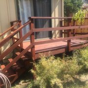Refinished old deck with railing