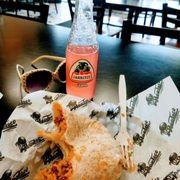 a burrito and a drink