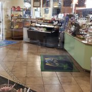 the interior of a cafe