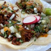 Pastor and carne asada tacos