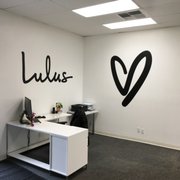 Interior vinyl lettering for Lulu's.