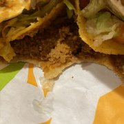 Original Crunchwrap with meat on what was supposed to be vegetarian black bean Crunchwrap