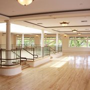 large open space with wood floors