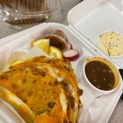 Three quesabirria tacos and flan