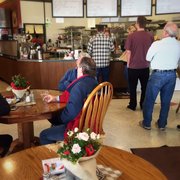 Busy, yet cozy Saturday morning breakfast