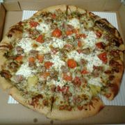 Italian sausage, tomato, and Feta.