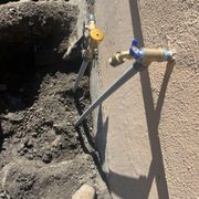 New irrigation system input, had to convert hose spout to run water to valves.