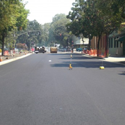 construction equipment on a residential street